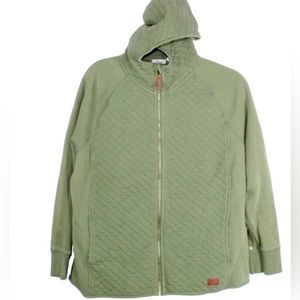 LL BEAN Quilted Zip-up Jacket-  olive green
